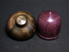 LV-1369  Purpleheart & Greenheart Hand Turned Acorn Trinket Box, Keepsakes, Jewelry Box-SCREW CAP