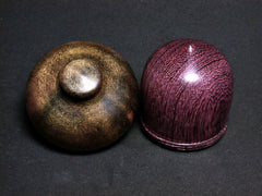 LV-1369 Purpleheart & Greenheart Hand Turned Acorn Trinket Box, Keepsakes, Jewelry Box-SCREW CAP