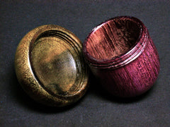 LV-1369 Purpleheart & Greenheart Hand Turned Acorn Trinket Box, Keepsakes, Jewelry Box-SCREW CAP