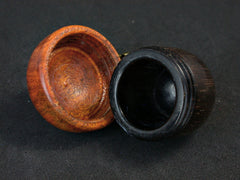 LV-1381 Brazilian Rosewood & Brazilwood Acorn Trinket Box, Secret Compartment Jewelry-SCREW CAP