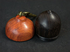 LV-1381 Brazilian Rosewood & Brazilwood Acorn Trinket Box, Secret Compartment Jewelry-SCREW CAP