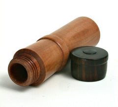 LV-1392 Mountain Mahogany & Ebony Pill Box, Snuff Box, Toothpick Holder, Needle Case-SCREW CAP