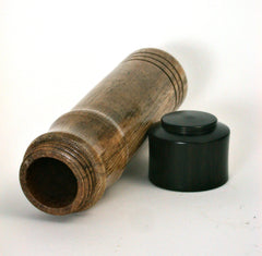 LV-1396 Indian Banyan & Mun Ebony Slim Pill Box, Snuff Box, Toothpick Holder, Needle Case-SCREW CAP