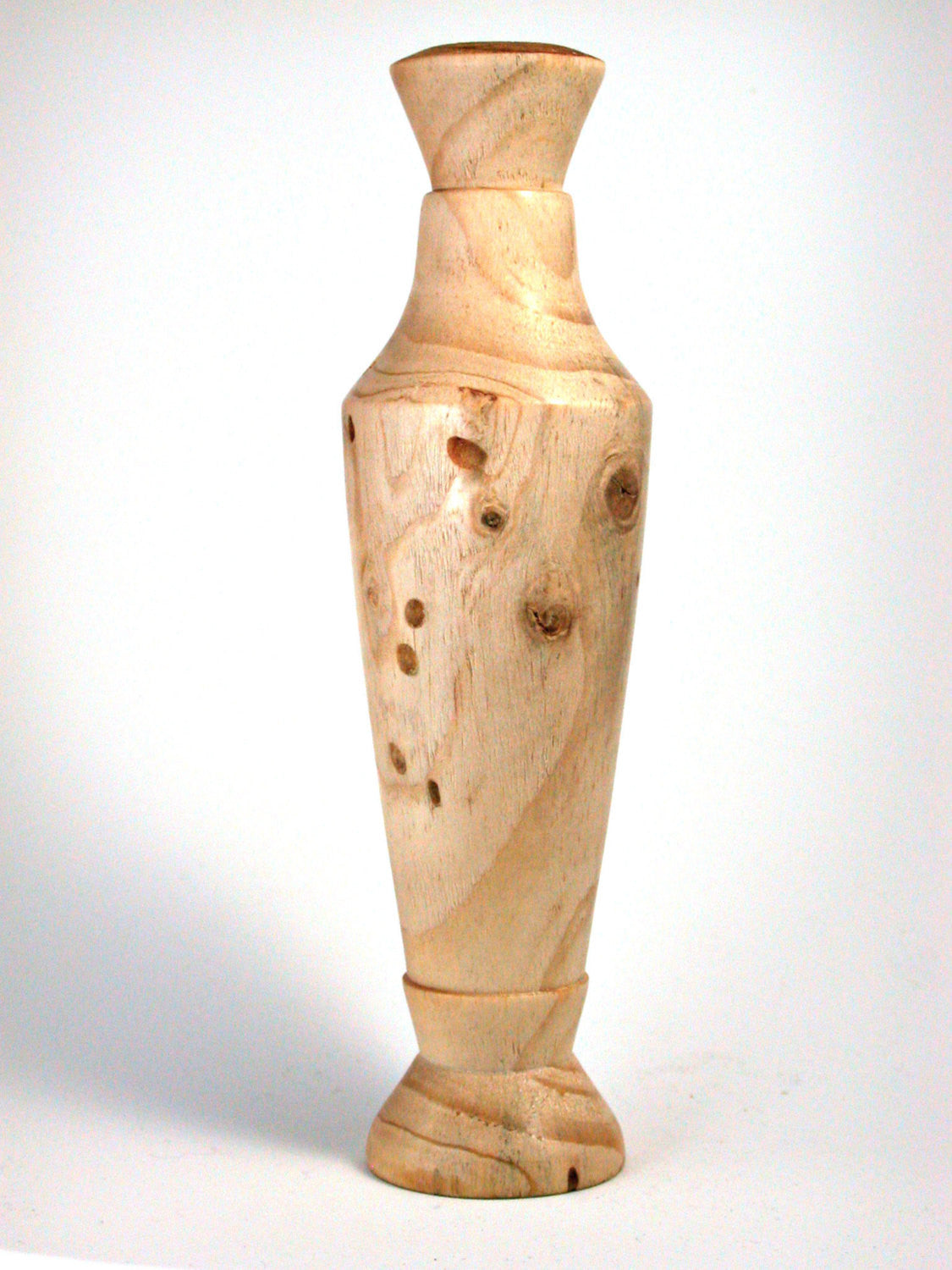 LV-319 Douglas Fir Recycle Christmas Tree Hand Turned Weed Pot, Tall Vase