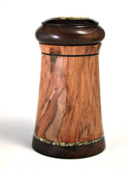 LV-388 Red Tip Photinia & Brown Ebony Wooden Threaded Box, Lidded Box, Jewelry Box