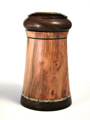 LV-388 Red Tip Photinia & Brown Ebony Wooden Threaded Box, Lidded Box, Jewelry Box