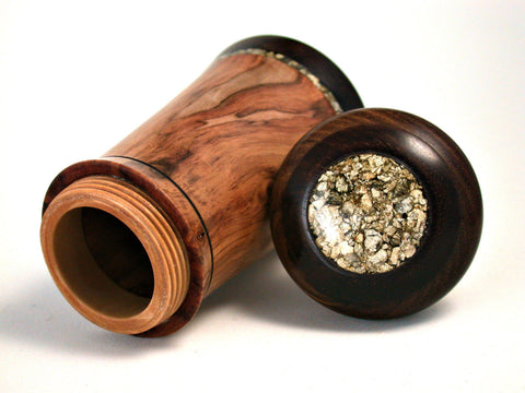 LV-388 Red Tip Photinia & Brown Ebony Wooden Threaded Box, Lidded Box, Jewelry Box