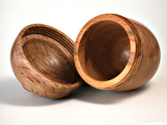 LV-1406 Yoshino Cherry & Scarlet Oak Hand Turned Wooden Acorn Trinket Box, Keepsakes, Jewelry Box-SCREW CAP