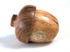 LV-1409 German Hornbeam & Oak Hand Turned Wooden Acorn Trinket Box, Keepsakes, Jewelry Box-SCREW CAP