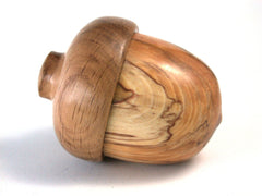LV-1409 German Hornbeam & Oak Hand Turned Wooden Acorn Trinket Box, Keepsakes, Jewelry Box-SCREW CAP