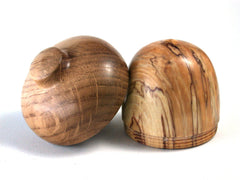 LV-1409 German Hornbeam & Oak Hand Turned Wooden Acorn Trinket Box, Keepsakes, Jewelry Box-SCREW CAP