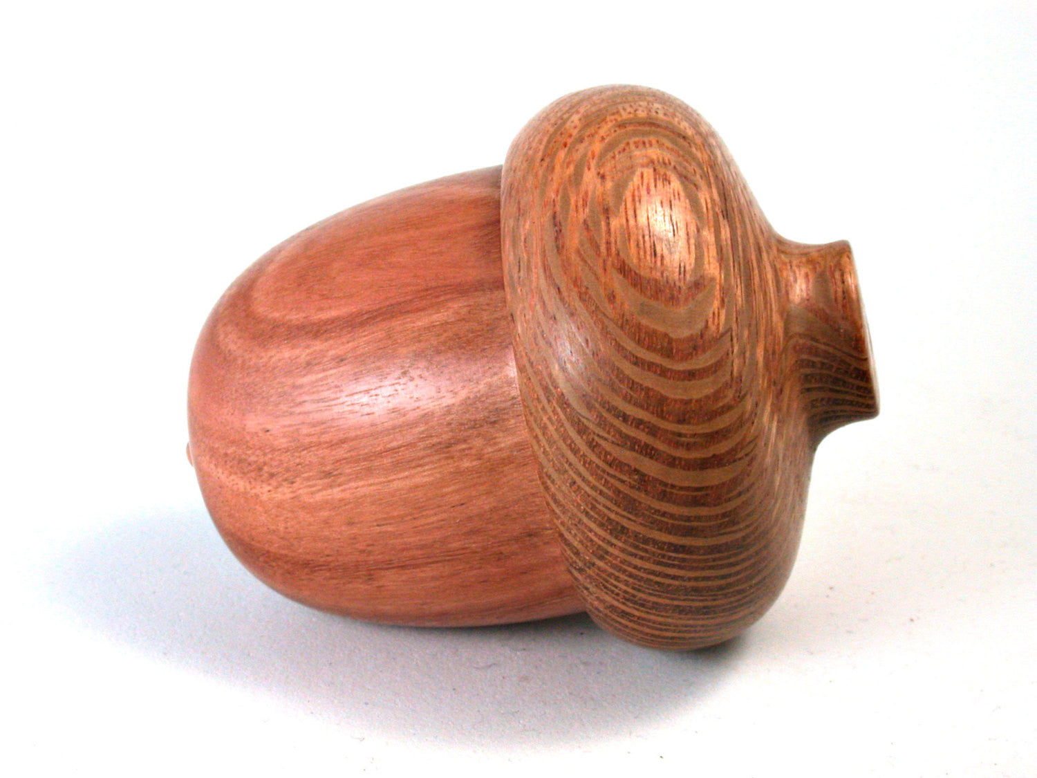 LV-1410 Blue Gum Eucalyptus & Lacewood Hand Turned Acorn Trinket Box, Keepsakes, Jewelry Box-SCREW CAP