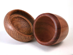 LV-1410 Blue Gum Eucalyptus & Lacewood Hand Turned Acorn Trinket Box, Keepsakes, Jewelry Box-SCREW CAP