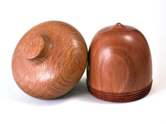 LV-1410 Blue Gum Eucalyptus & Lacewood Hand Turned Acorn Trinket Box, Keepsakes, Jewelry Box-SCREW CAP