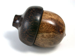 LV-1437 Selasian Wood & Black Palm Wooden Acorn Trinket Box, Keepsakes, Jewelry Box-SCREW CAP