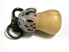 LV-1432 Boxwood & Palm Nut Mushroom Charm, Secret Compartment Memorial Pendant-SCREW CAP