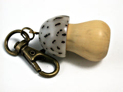 LV-1432 Boxwood & Palm Nut Mushroom Charm, Secret Compartment Memorial Pendant-SCREW CAP