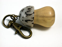 LV-1432 Boxwood & Palm Nut Mushroom Charm, Secret Compartment Memorial Pendant-SCREW CAP