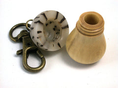 LV-1432 Boxwood & Palm Nut Mushroom Charm, Secret Compartment Memorial Pendant-SCREW CAP