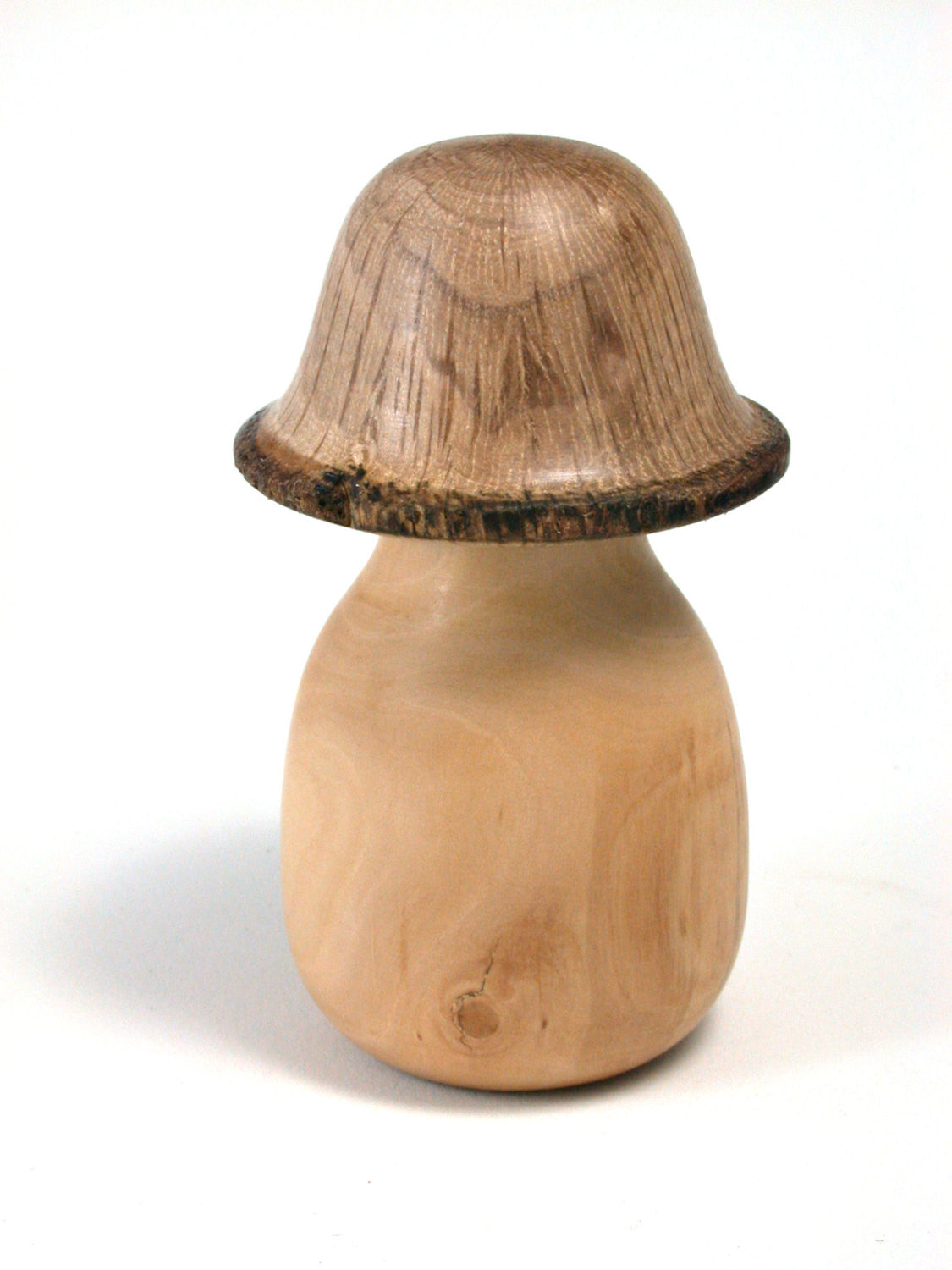 LV-1435 Photinia & Live Oak Mushroom Shaped Trinket Box, Pill, Jewelry Box-SCREW CAP