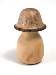 LV-1435 Photinia & Live Oak Mushroom Shaped Trinket Box, Pill, Jewelry Box-SCREW CAP