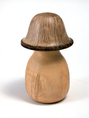 LV-1435  Photinia & Live Oak Mushroom Shaped Trinket Box, Pill, Jewelry Box-SCREW CAP