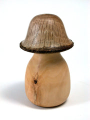 LV-1435  Photinia & Live Oak Mushroom Shaped Trinket Box, Pill, Jewelry Box-SCREW CAP