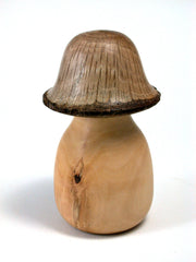 LV-1435 Photinia & Live Oak Mushroom Shaped Trinket Box, Pill, Jewelry Box-SCREW CAP