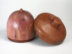 LV-1438 Chinese Juniper & Lacewood Acorn Trinket Box, Keepsakes, Jewelry Box-SCREW CAP