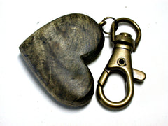 LV-1445 California Buckeye Wooden Heart Shaped Charm, Keychain, Unique Hand Made