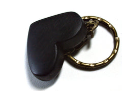 LV-1451 Brazilian Rosewood Heart Shaped Charm, Keychain, Unique Hand Made