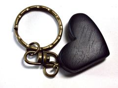 LV-1451 Brazilian Rosewood Heart Shaped Charm, Keychain, Unique Hand Made