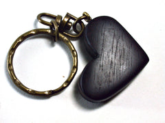 LV-1451 Brazilian Rosewood Heart Shaped Charm, Keychain, Unique Hand Made