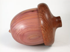 LV-1438 Chinese Juniper & Lacewood Acorn Trinket Box, Keepsakes, Jewelry Box-SCREW CAP