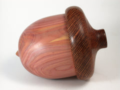 LV-1438 Chinese Juniper & Lacewood Acorn Trinket Box, Keepsakes, Jewelry Box-SCREW CAP
