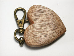 LV-1454 Primavera Wooden Heart Shaped Charm, Keychain, Unique Hand Made