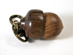 LV-1462 English Brown Oak & Cocuswood Acorn Pendant Box, Secret Compartment Jewelry-SCREW CAP