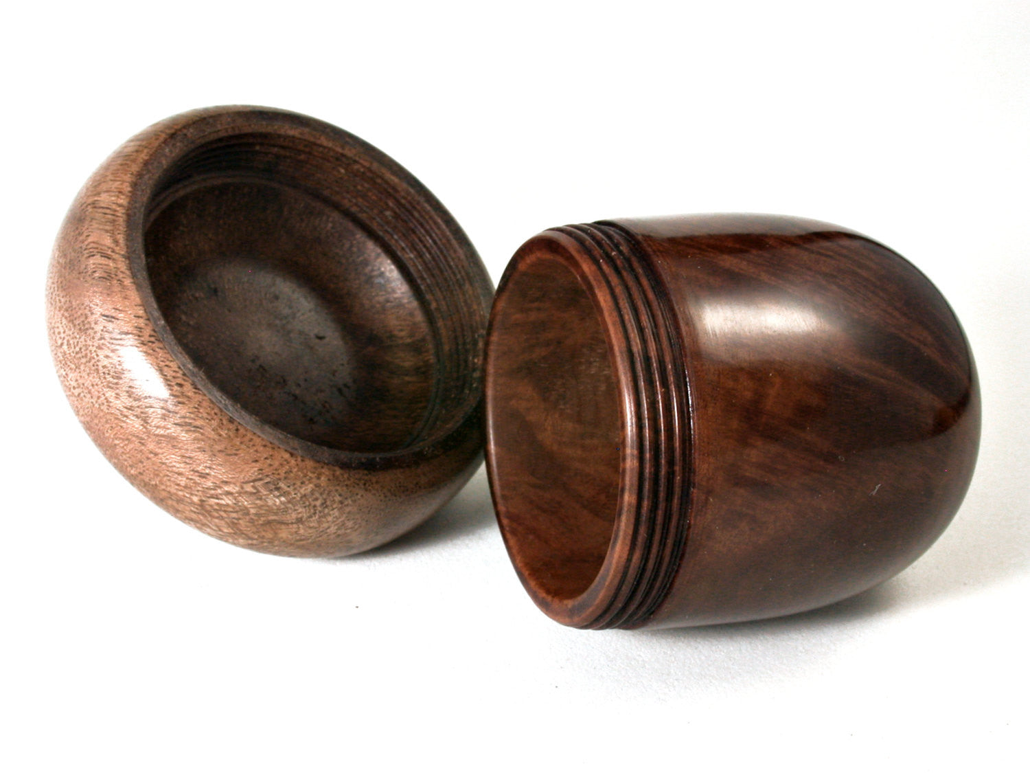 LV-1461 Manzanita Burl & Black Walnut Acorn Trinket, Keepsakes, Jewelry Box-SCREW CAP