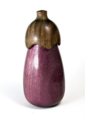 LV-1463 Purpleheart & Verawood Eggplant Trinket Box, Toothpick Holder, Jewelry Box-SCREW CAP