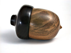 LV-1422 Pistachio & Ebony Hand Turned Wooden Acorn Trinket Box, Keepsakes, Jewelry Box-SCREW CAP