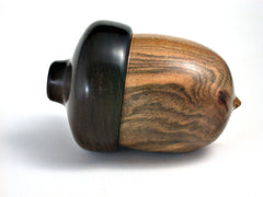 LV-1422 Pistachio & Ebony Hand Turned Wooden Acorn Trinket Box, Keepsakes, Jewelry Box-SCREW CAP