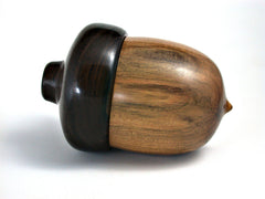 LV-1422 Pistachio & Ebony Hand Turned Wooden Acorn Trinket Box, Keepsakes, Jewelry Box-SCREW CAP