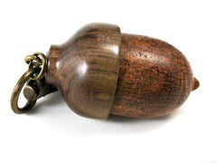 LV-1466 Granadillo Burl & Cocuswood Acorn Pendant Box, Secret Compartment Jewelry-SCREW CAP