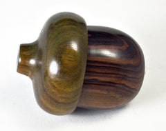 LV-1483 Camatillo & Verawood Acorn Pill Fob, Trinket Box, Ring Box, Jewelry Box-SCREW CAP