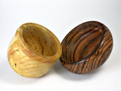 LV-1484 Osage Orange Burl & Bocote Acorn Trinket Box, Keepsakes, Jewelry Box-SCREW CAP