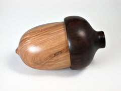 LV-1487 Purple Lilac & East Indian Rosewood Acorn Pill Fob, Trinket Box, Jewelry Box-SCREW CAP