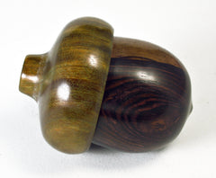 LV-1483 Camatillo & Verawood Acorn Pill Fob, Trinket Box, Ring Box, Jewelry Box-SCREW CAP