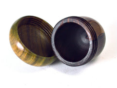 LV-1483 Camatillo & Verawood Acorn Pill Fob, Trinket Box, Ring Box, Jewelry Box-SCREW CAP