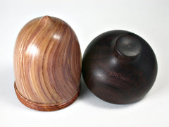 LV-1487 Purple Lilac & East Indian Rosewood Acorn Pill Fob, Trinket Box, Jewelry Box-SCREW CAP