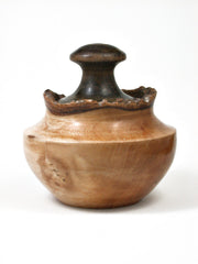 LV-1501 Ngaio & Kauri Wood Turned Lidded Box, Hollow Form-NICE